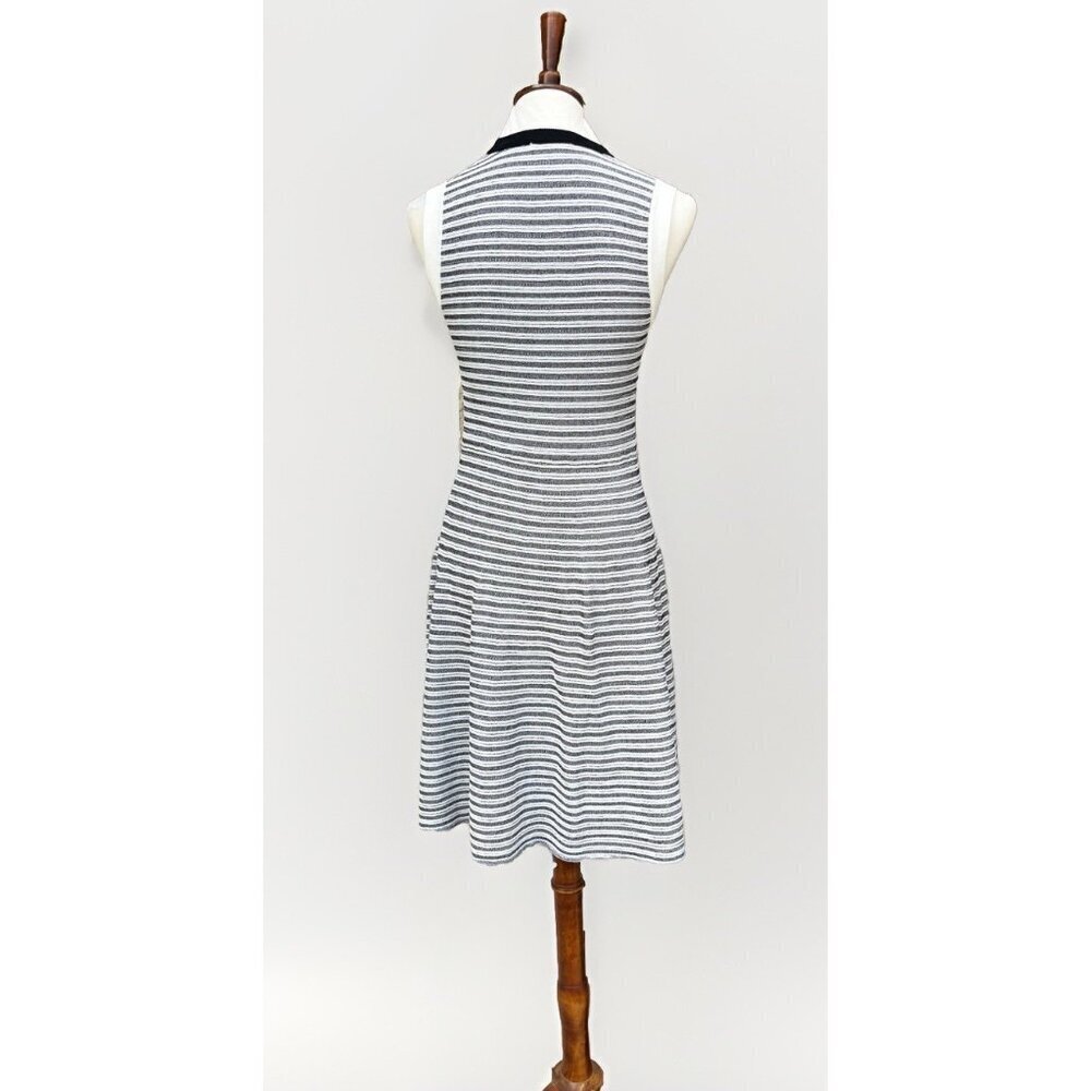 NWT Bar III Sleeveless Knit Dress Black White Stripe Size M Midi Stretch - Picture 5 of 15